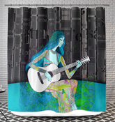 Magical fairy tale-inspired shower curtain with floral design for a dreamy bathroom decor.
